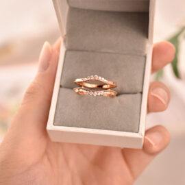 Rose Gold Protective Hollow Wedding Ring