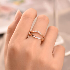Rose Gold Protective Hollow Wedding Ring