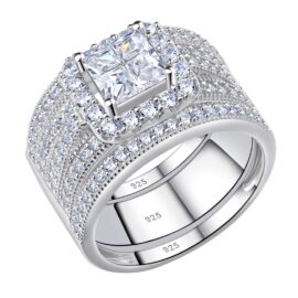 Perfect Princess Cut Zircons Engagement Ring
