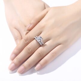 Princess Cut Zircon Engagement Ring
