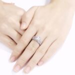 2Pcs Princess Cut Cubic Zirconia Wedding Rings Set