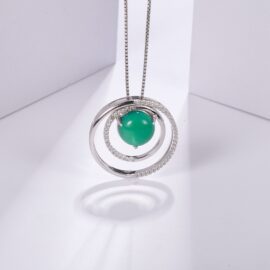 Natural Green Agate Pendant Necklace