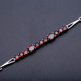 Natural Red Garnet Tennis Bracelet