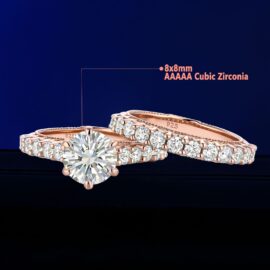 Rose Gold Wedding Ring Set