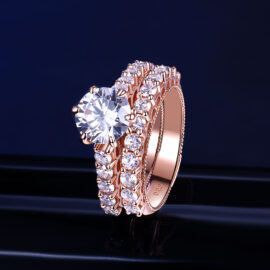 Rose Gold Wedding Ring Set