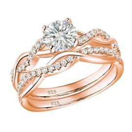 Multi-tone Gold Infinity Wedding Rings