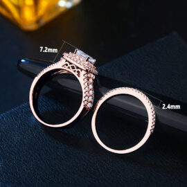 Halo Princess Cut CZ Engagement Rings
