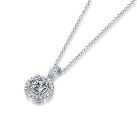 Round Moissanite Diamond Necklace