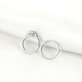 Pear Shape Round Cut CZ Ring Bridal Set