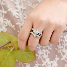 High Grade Cubic Zircon Wedding Engagement Rings Set