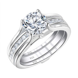 Brilliant Round Cut Half Eternity Engagement Ring