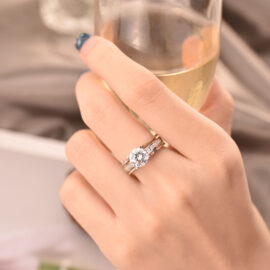 Brilliant Round Cut Half Eternity Engagement Ring
