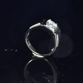 925 Sterling Silver Moissanite Ring for Men