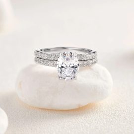 2 Pieces Oval Shape Rings Set