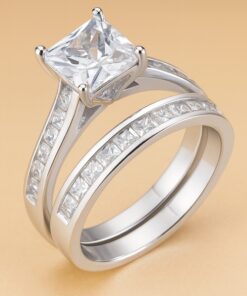 Princess-Cut Channel Set Bridal Duo